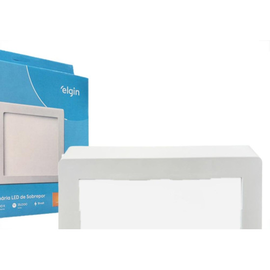 Plafon Led Sobrepor Elgin Quadrado 18W. 1440Lm. 3000K. Bivolt Branco