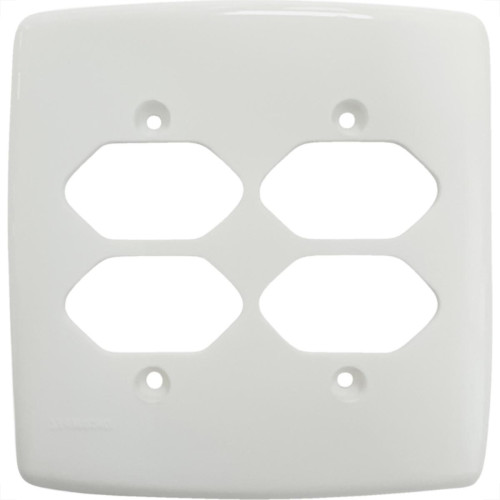 Placa Conjunto Dicompel Monaco Branca 4X4 - 4 Tomadas - Dc-7400/79