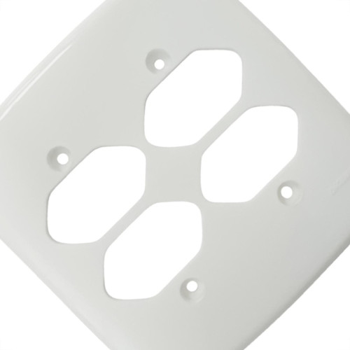 Placa Conjunto Dicompel Monaco Branca 4X4 - 4 Tomadas - Dc-7400/79