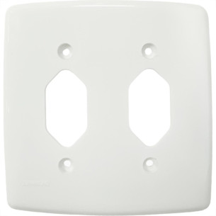 Placa Conjunto Dicompel Monaco Branca 4X4 - 2 Tomadas - Dc-7400/82