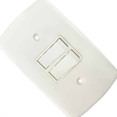 Conjunto Dicompel Monaco Branco Com Placa 4X2 - 2 Simples - Dc-7100/9