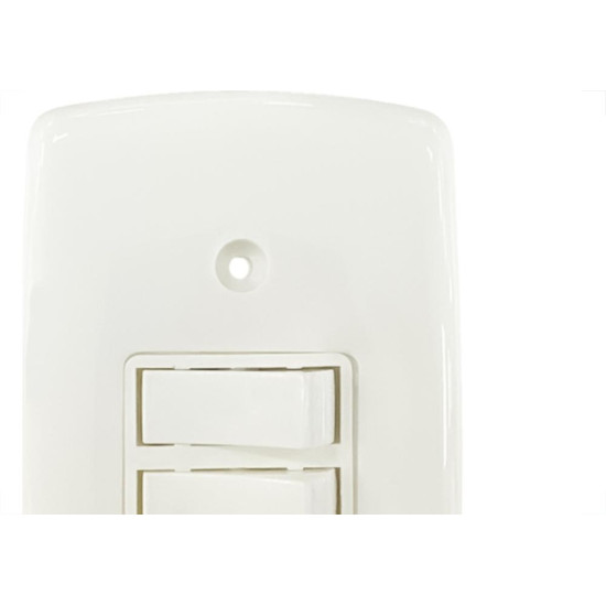 Conjunto Dicompel Monaco Branco Com Placa 4X2 - 2 Simples - Dc-7100/9