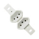 Conjunto Dicompel Monaco Branco Sem Placa 2 Tomadas 2P+T 10A. Branco - Dc-7300/16