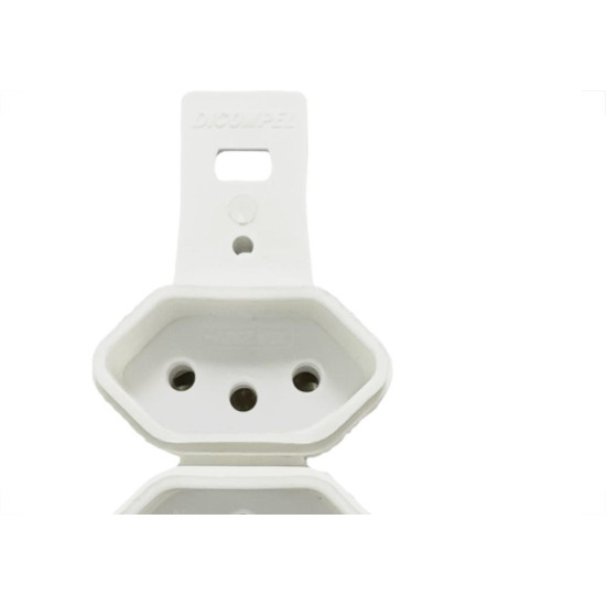 Conjunto Dicompel Monaco Branco Sem Placa 2 Tomadas 2P+T 10A. Branco - Dc-7300/16