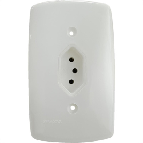 Conjunto Dicompel Monaco Branco Com Placa 4X2 - 1 Tomada 2P+T 10A. Vertical - Dc-7300/5