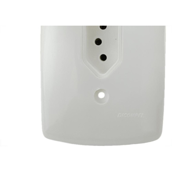 Conjunto Dicompel Monaco Branco Com Placa 4X2 - 1 Tomada 2P+T 10A. Vertical - Dc-7300/5