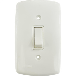 Conjunto Dicompel Monaco Branco Com Placa 4X2 - 1 Simples - Dc-7100/1