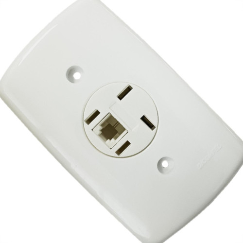 Conjunto Dicompel Monaco Branco Com Placa 4X2 - 1 Tomada Telefone Rj11 - Dc-7300/18
