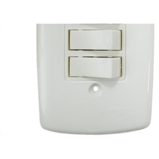 Conjunto Dicompel Monaco Branco Com Placa 4X2 - 3 Simples - Dc-7100/15