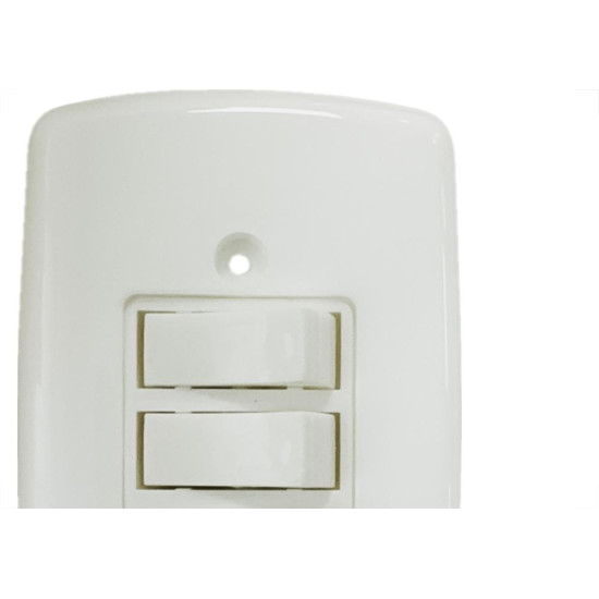 Conjunto Dicompel Monaco Branco Com Placa 4X2 - 3 Simples - Dc-7100/15