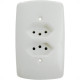 Conjunto Dicompel Monaco Branco Com Placa 4X2 - 2 Tomada 2P+T 10A. - Dc-7300/15