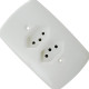 Conjunto Dicompel Monaco Branco Com Placa 4X2 - 2 Tomada 2P+T 10A. - Dc-7300/15