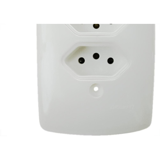 Conjunto Dicompel Monaco Branco Com Placa 4X2 - 2 Tomada 2P+T 10A. - Dc-7300/15