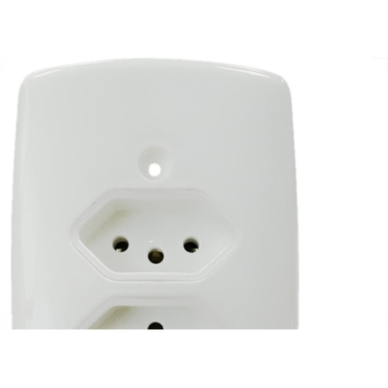 Conjunto Dicompel Monaco Branco Com Placa 4X2 - 2 Tomada 2P+T 10A. - Dc-7300/15