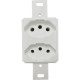 Conjunto Para Condulete Dicompel Monaco Branco 1 Tomada 2P+T. 10A. Branca + 1 Tomada 2P+T. 20A. Branca - Dc-6100/7