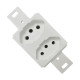 Conjunto Para Condulete Dicompel Monaco Branco 1 Tomada 2P+T. 10A. Branca + 1 Tomada 2P+T. 20A. Branca - Dc-6100/7