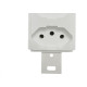 Conjunto Para Condulete Dicompel Monaco Branco 1 Tomada 2P+T. 10A. Branca + 1 Tomada 2P+T. 20A. Branca - Dc-6100/7