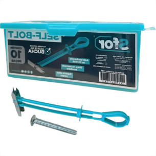 Bucha Fixacao Para Gesso Self-Bolt Autoperfurante Com Parafuso 1/4'' Caixa Com 10 Pecas