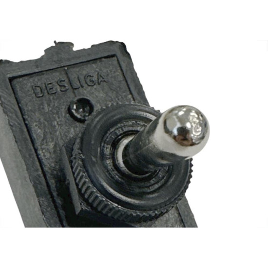 Chave Liga/Desliga Alavanca Haste Redonda Metalica Dicompel 4 Terminais Preta 15A. - Dc-105/6