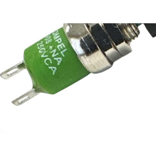 Chave Push Button Dicompel Normalmente Aberto Caixa Verde Botao Preto - Dc-908/39