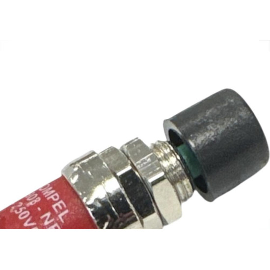 Chave Push Button Dicompel Normalmente Fechada Caixa Vermelha Botao Preto - Dc-908/40