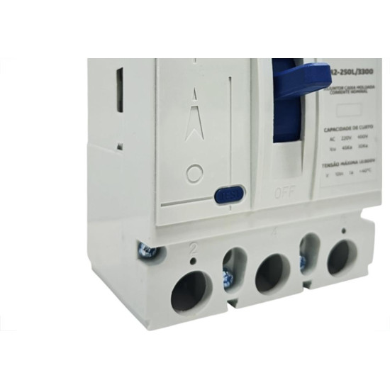 Disjuntor Jng Caixa Moldada Jm2-250L/3300 - 200A. Tripolar - 15186