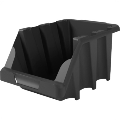 Gaveteiro Preto Bin No.3 Presto Empilhavel - Kit C/12 Pecas