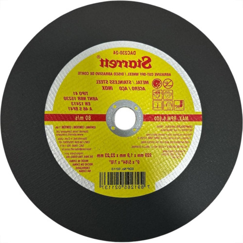 Disco Corte Aco Inox Starrett 9''X5/64''X7/8'' - Fino 1,9Mm - Dac230-24 - Kit C/6 Pecas