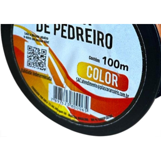 Linha Para Pedreiro 1 Fio Top Fio Laranja 100M