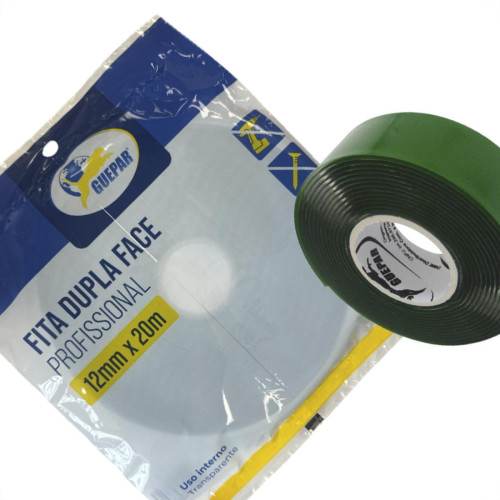Fita Dupla Face Guepar Profissional Transparente - 2Kg - 12Mm X 20M - 07808