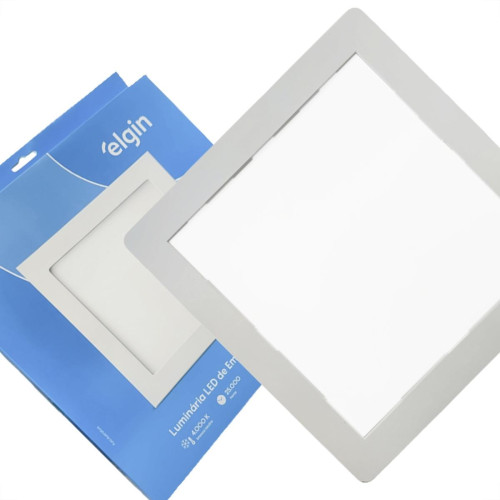 Plafon Led Embutir Elgin Quadrado 24W. 1920Lm. 4000K. Bivolt Branco