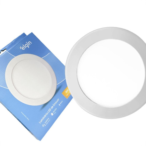 Plafon Led Embutir Elgin Redondo 18W. 1440Lm. 4000K. Bivolt Branco