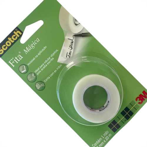 Fita Magica 3M Scotch Invisivel - Aceita Escrita 12Mm X 20M