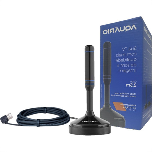 Antena Interna Aquario Digital Hdtv Com Cabo 2,5M