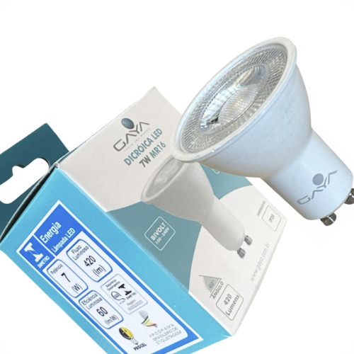 Lampada Dicroica Led Gaya 7W. Mr16 Bivolt 2700K - 9254