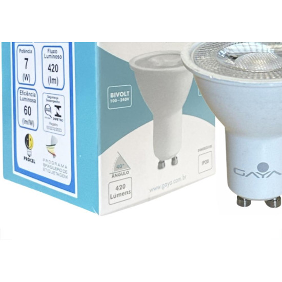 Lampada Dicroica Led Gaya 7W. Mr16 Bivolt 2700K - 9254