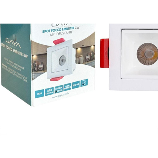 Spot Mini De Embutir Led Gaya Focco 3W 4000K Bivolt Branco 45º Ip20 - 7579