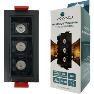 Spot Mini De Embutir Led Gaya Focco 6W 4000K Bivolt Preto 45º Ip20 - 7586