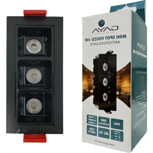 Spot Mini De Embutir Led Gaya Focco 6W 4000K Bivolt Preto 45º Ip20 - 7586