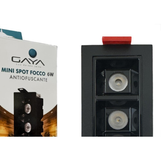 Spot Mini De Embutir Led Gaya Focco 6W 4000K Bivolt Preto 45º Ip20 - 7586