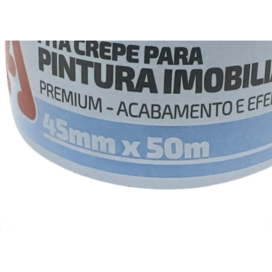 Fita Crepe Adere Para Pintura Imobiliaria Azul Neon 45Mm X 50M - 327