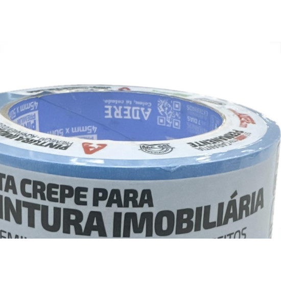 Fita Crepe Adere Para Pintura Imobiliaria Azul Neon 45Mm X 50M - 327