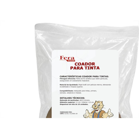 Coador De Tinta Fera Pacote Com 10 Pecas
