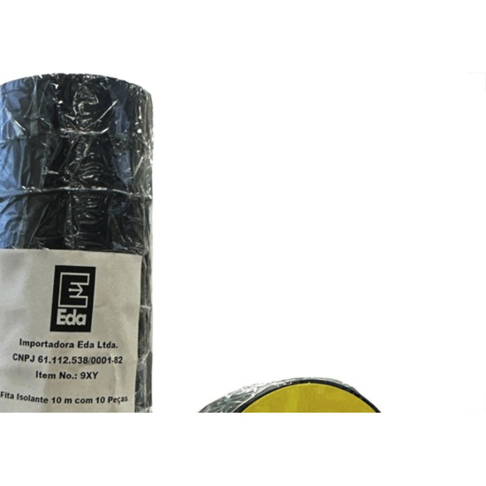 Fita Isolante Eda 10M Preta 9Xy - Kit C/10 Pecas
