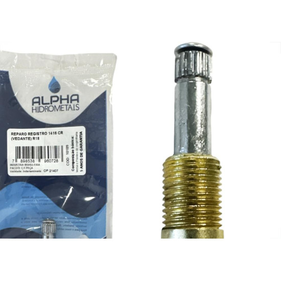 Reparo Para Registro Alpha 1416 Cromado Amarelo R18