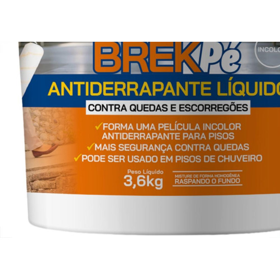 Antiderrapante Liquido Garin Brekpe Contra Quedas Incolor 3,6Kg