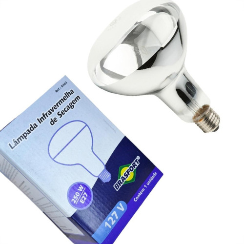 Lampada Para Secagem Infra Vermelho Brasfort 250Wx127V. Lampada Para Secagem Infra Vermelho Brasfort 250Wx127V.