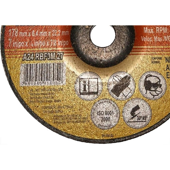 Disco Desbaste 3M - 7''X1/4''X7/8'' - Kit C/25 Pecas Disco Desbaste 3M - 7''X1/4''X7/8'' - Kit C/25 Pecas