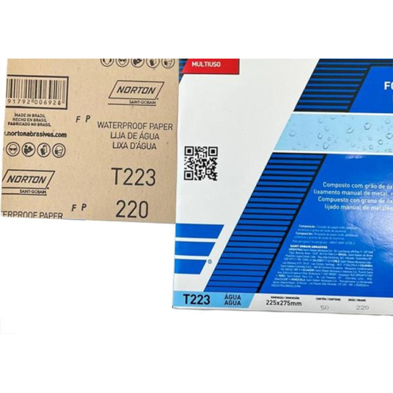 Lixa D Agua Norton 220 - Kit C/50 Pecas