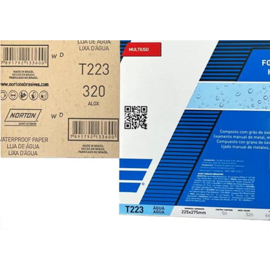 Lixa D Agua Norton 320 - Kit C/50 Pecas